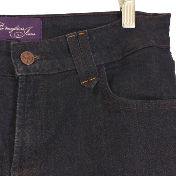 NYDJ jeans Women's Sz 8 Dark Blue Straight Leg Stretch Lift Tuck Casual Glam - Picture 9 of 11